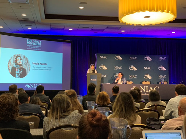 16)Iran apologists/lobbyists support Sanders.One individual is  @hodakatebi, a regular at events held by NIAC.Katebi had called for burning the U.S. flag after the killing of Qassem Soleimani, the world’s number one terrorist.