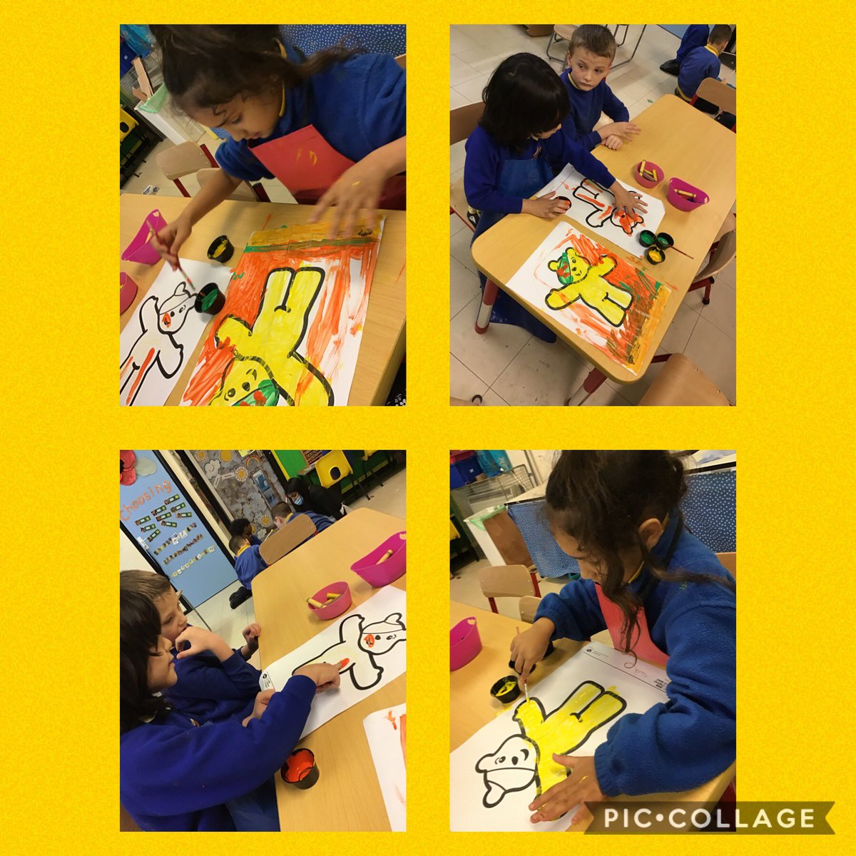 Fantastic week celebrating (a postponed) #ChildrenInNeed The children enjoyed learning about CIN through creative activities and Circle Times. Well done Dosbarth Oren 🌟😊🎨🖍 @AyishaVaghani @RiverbankSch