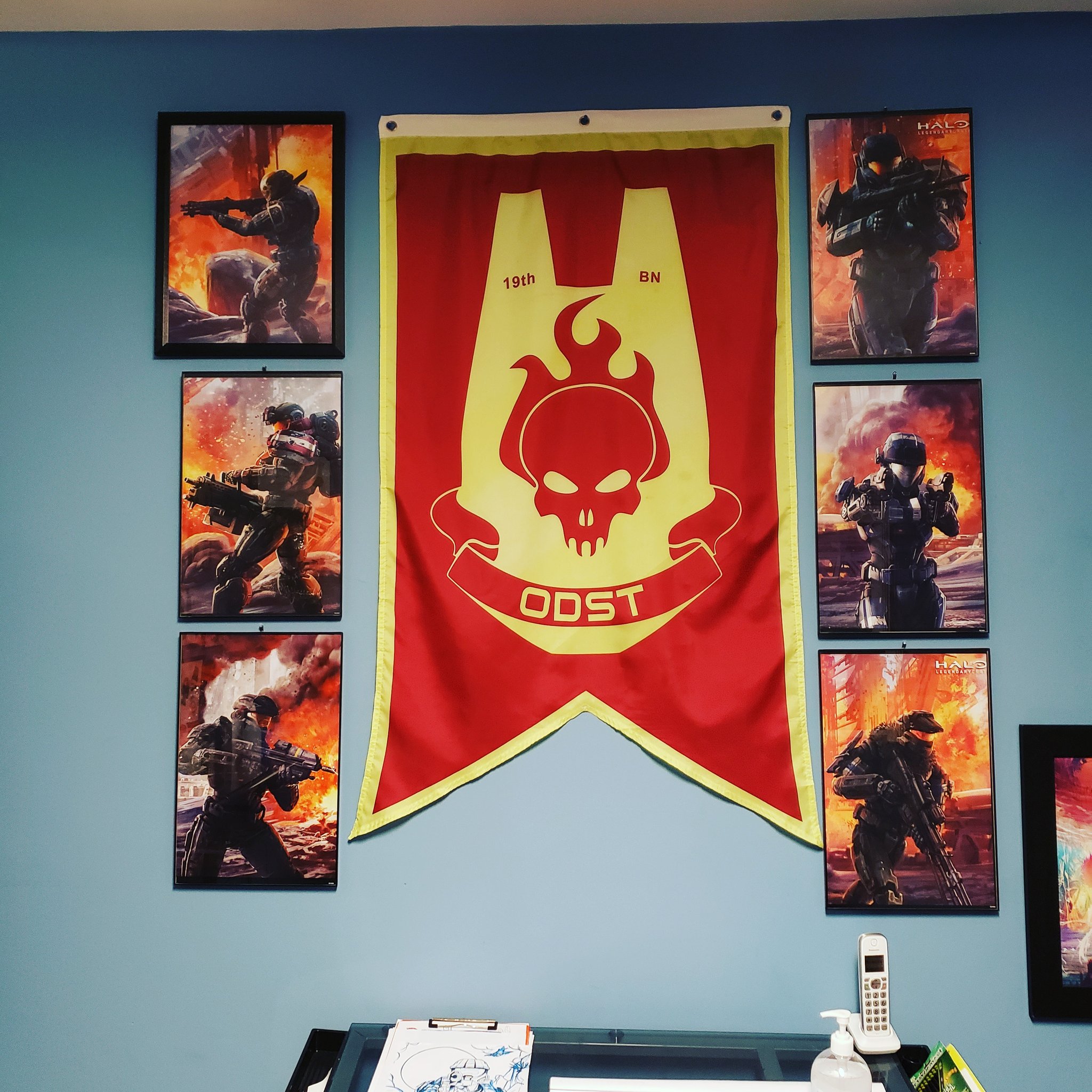 Fiss Of Fury Got All Of Noble Team Framed And Hung Around My Odst Flag Representing Halo In My Tattoo Station Halo Halofan Tattooartist Halospotlight Halocommunity Gamer Haloinfinite T Co 4bkiesitpm