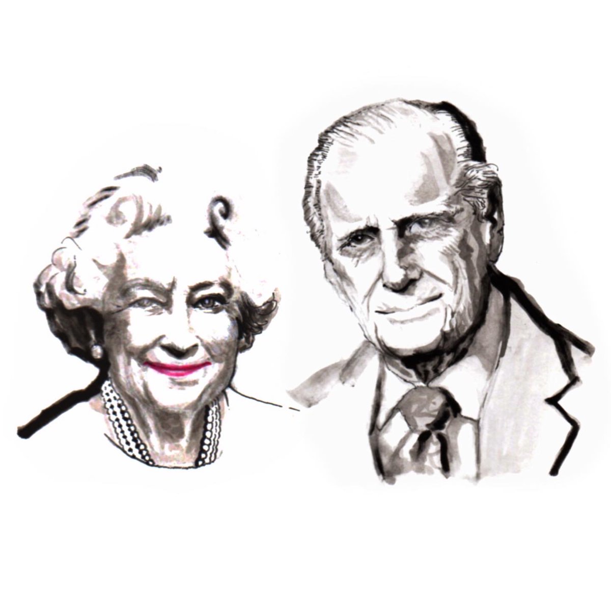 FutoshiSasaki's tweet photo. Congratulations and warm wishes to Her Majesty Queen Elizabeth II & His Royal Highness Prince Philip on the occasion of their 73rd Wedding Anniversary 🇬🇧
#toshisketch #queenelizabethii #princephilip #unitedkingdom #weddinganniversary #73rdweddinganniversary #britishroyalfamily https://t.co/zwQq5RQ1pK