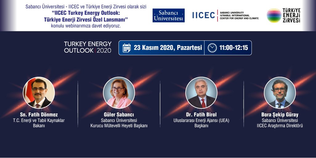 sabanciu_iicec's tweet photo. .@sabanciu #IICEC ve @EnerjiZirvesi olarak 23 Kasım Pazartesi günü saat 11:00 - 12:15 arasında gerçekleştireceğimiz IICEC Turkey Energy Outlook: Türkiye Enerji Zirvesi Özel Lansmanı için: https://t.co/LKjDuL295J
https://t.co/RaePoApcgR https://t.co/MmscuvHNVb