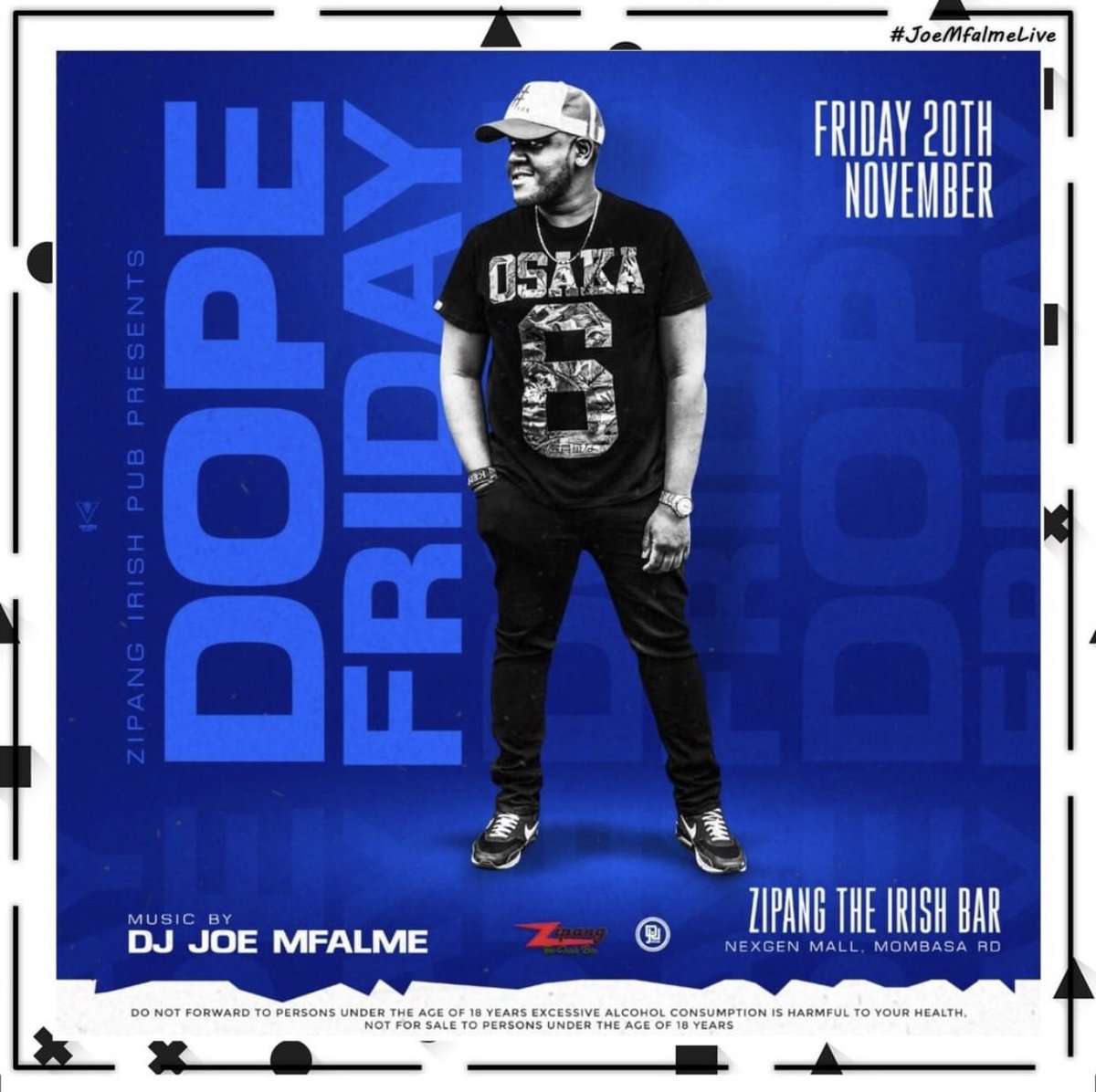 DjJoeMfalme's tweet photo. Tumewasili... #DopeFriday tonight @zipangtheirishpub with #JoeMfalmeLive ... I AM THE PARTY! https://t.co/FrQwZZu0Ug