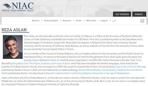 17)Iran lobbyists also support Warren.Warren voiced gratitude for an endorsement from NIAC member Reza Aslan.Aslan has close relations with Iran’s regime & also makes disgusting remarks on Twitter.