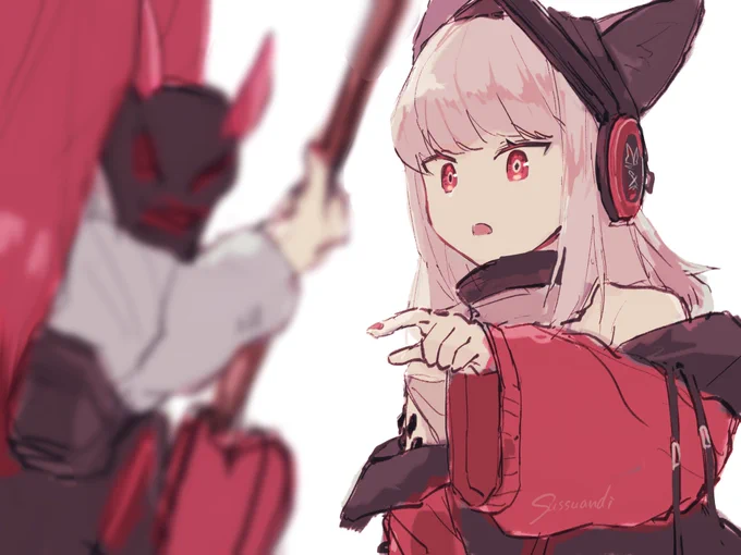 フロストリーフとギター
#アークナイツ版深夜の真剣お絵かき60分一本勝負 