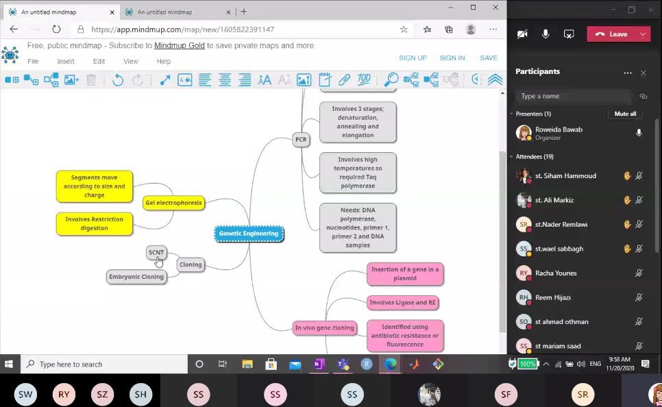 RoweidaB's tweet photo. @MindMup and @MicrosoftTeams make such a great combination! IB1 students @Hhhsinfo passed reviewing lesson 3.5 concepts and with flying colours 🎯 #MicrosoftEDU #MIEEE #ibbio #topic3 https://t.co/0oJ6JT7oL4