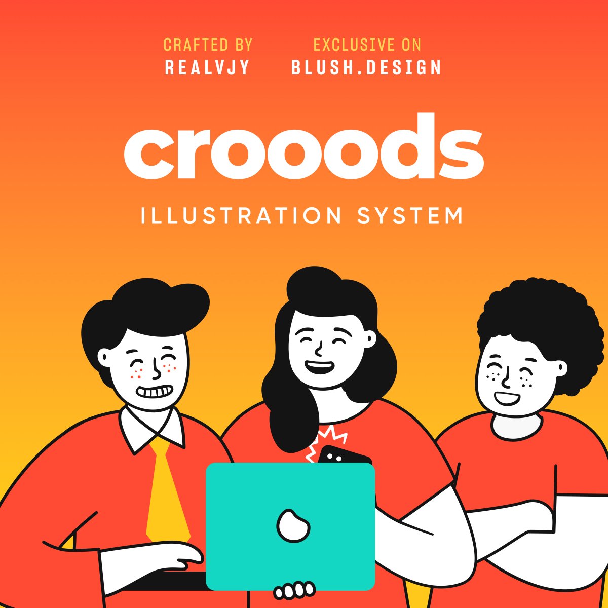 realvjy's tweet photo. Have you tried croods?
With ‘Croods’ you can achieve create fun and modern look of illustration for app ui, presentation or any creative. Exclusively available on @blushdesignapp. Try now https://t.co/RIAhPTtRIO https://t.co/OepB1BCsxB