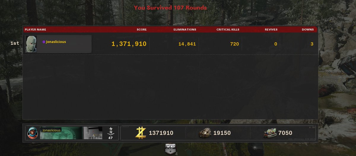 Para festejarlo un poco de solo zombies 108 ronditas :( ni tan mal