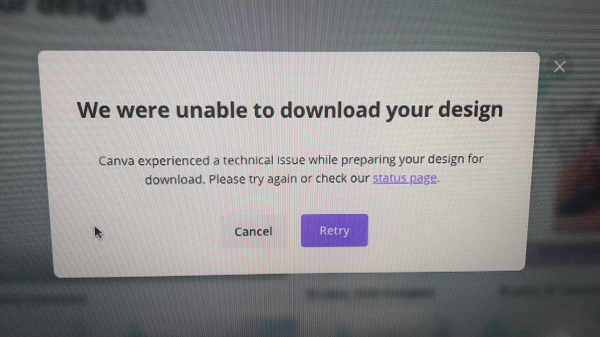 alyssajayson's tweet photo. @canva in addition to Facebook login issue - unable to download anything off desktop and mobile apps. https://t.co/bAJOzLchRv