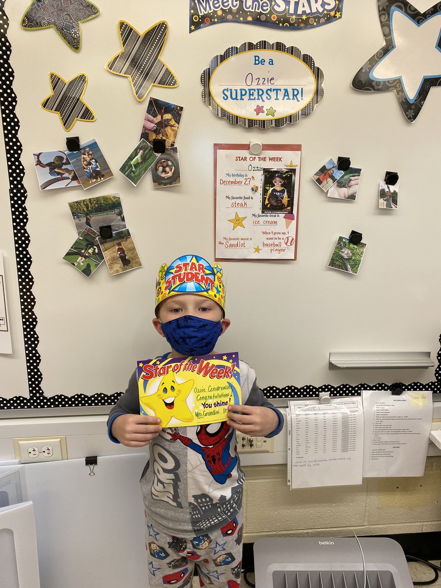 Our Star of the Week likes ice cream and steak. He runs fast like lightning and wants to be a baseball player when he grows up! ⚾️