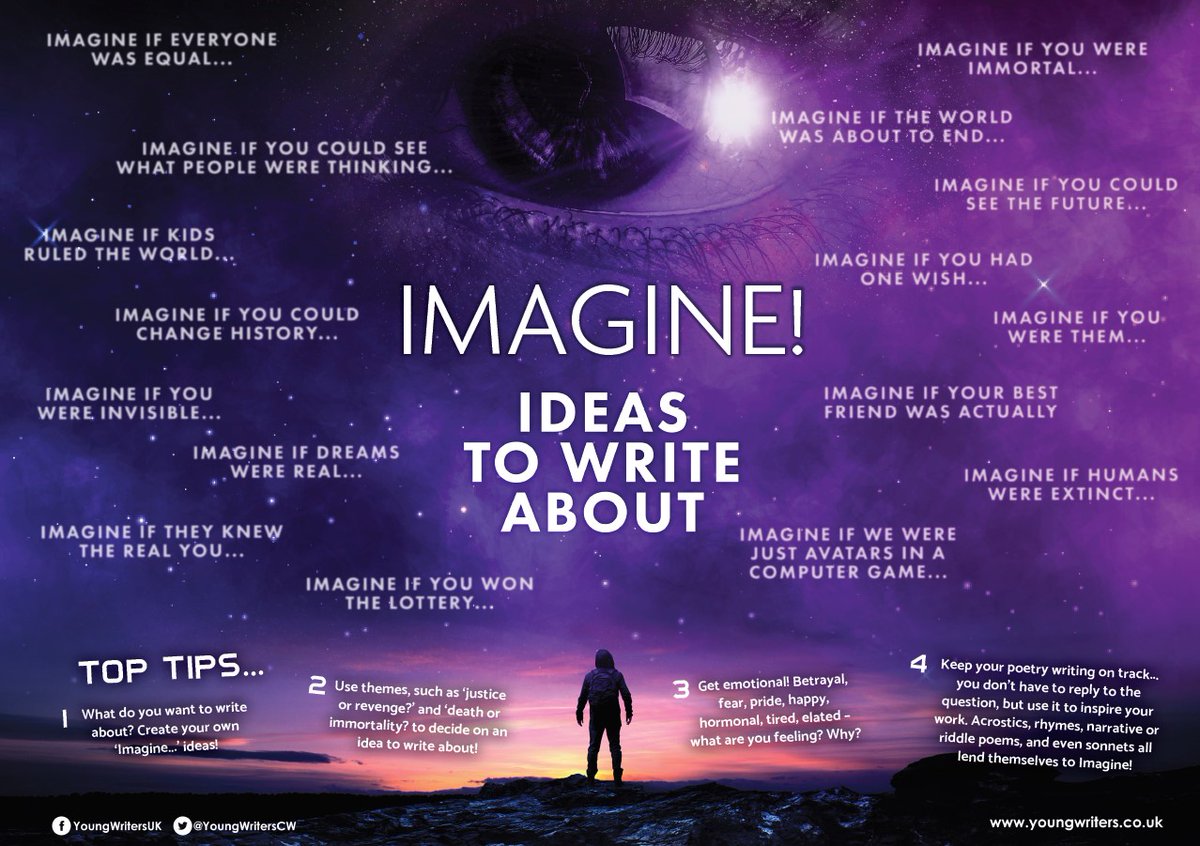 YoungWritersCW's tweet photo. Imaginations can be ignited anywhere, it’s one thing the pandemic can’t restrict! Our new competition will get students aged 11-18 buzzing about poetry. Let's set #creativity alight in your #classroom today with Imagine! https://t.co/IopThZrFQq #YoungWriters #KS3 #Teachers https://t.co/nYmWApDDq3