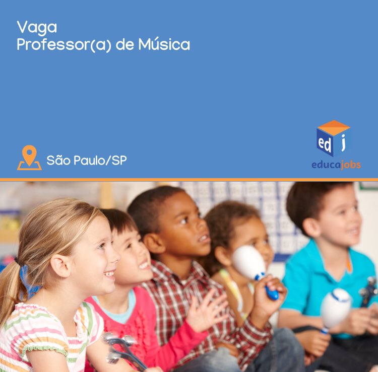Educajobs_'s tweet photo. 🥁🎤 #VAGAS #SãoPaulo - Aquele #professor capaz de propiciar a riqueza de possibilidades de estimulação com a música!
👩🏫👨🏫🎼 #ProfessordeMúsica ⤵️
Ed. Infantil e no Ensino Fundamental.
🔘Descritivo completo da vaga pelo site (https://t.co/h4H23ATsSF) ou por apps.
#educajobs https://t.co/6ZA3lmID3R