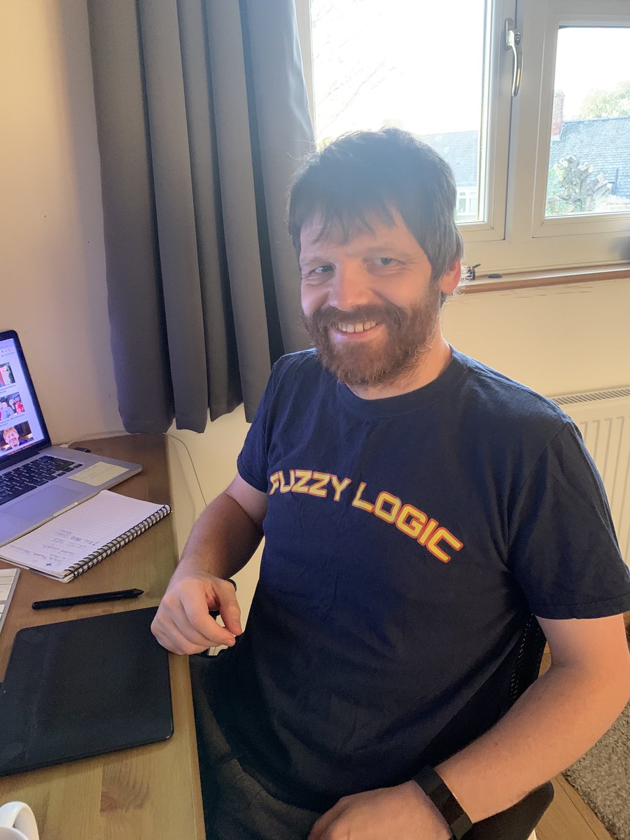 Daiagram's tweet photo. ⁦@BBC6Music⁩ Working in my ⁦@superfurry⁩ fuzzy logic T-shirt for #TShirtDay #BadBehaviourPlease https://t.co/rucTz9Jg8J