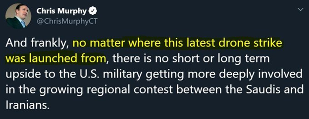 20)“Murphy is a frequent speaker at the National Iranian American Council, a lobbying group with alleged links to the Islamic Republic of Iran.”He also criticized the killing of Soleimani, the world's most notorious terrorist, who also killed more than 600 US soldiers in Iraq.