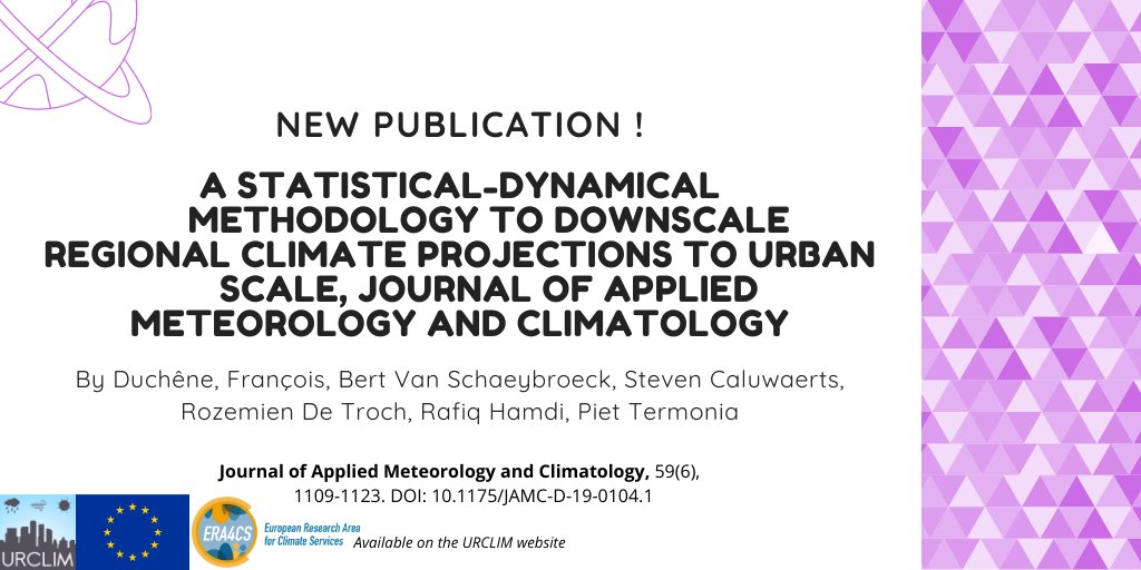 UrclimProject's tweet image. #ClimateServices A new publication in @AMSJAMC
 by partners @meteofrance and Royal Meteorological institute of Belgium is now available via our website! 🇪🇺 @UrclimProject ➡️bit.ly/3amPYSe