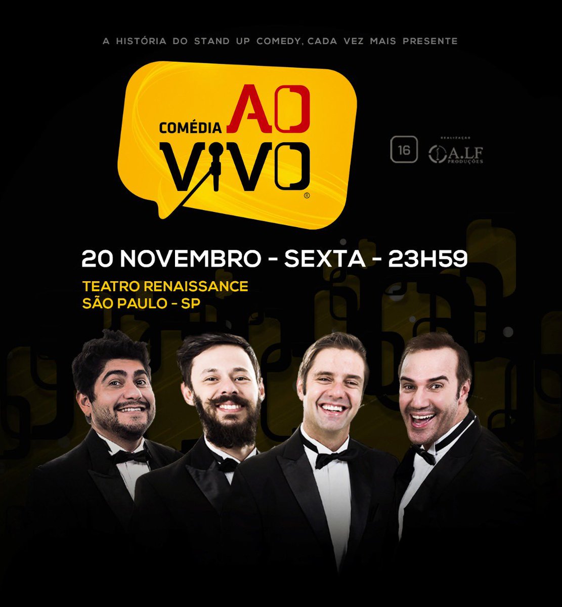 É HOJE SP !
A noite mais tradicional de comédia stand up te espera as 23h59 com @lfranca <a href="/nandoviana/">Nando Viana</a> <a href="/fabiorabin/">Fabio Rabin 🎤🎭😎🤙🏄</a> @diogoportugal . Últimos ingressos, <a href="/Sympla/">Sympla</a> !