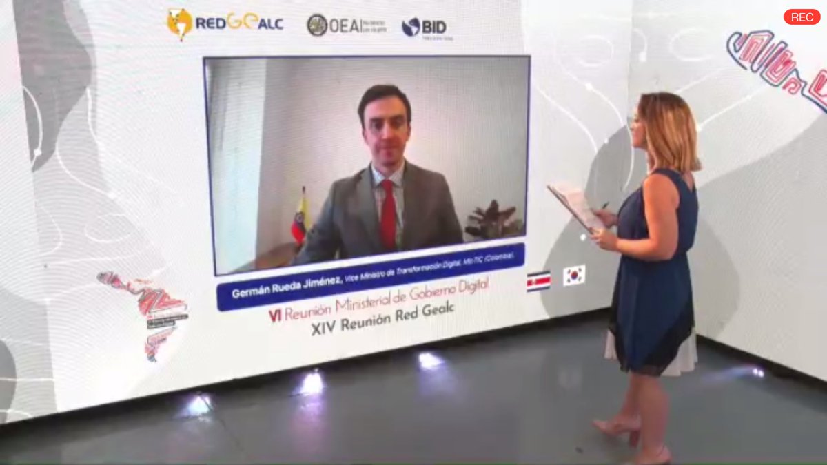 OEA_GestionPub's tweet photo. Ha iniciado el día 3 de la VI Reunión Ministerial de Gobierno Digital de las Américas. Presenta #Colombia Viceministro Germán Rueda @Ministerio_TIC @GermanRueda @GobDigitalCO #MinisterialGealc2020 SÍGUELO ➡️➡️ https://t.co/wlZRN16DBB https://t.co/Jo3V7sRchp