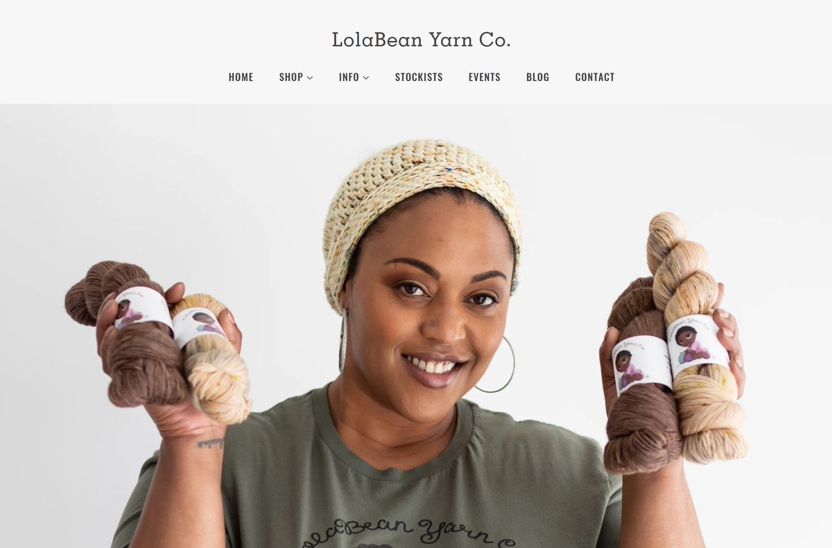 Lolabean yarn sells yarn, shirts, mugs, pins & other accessories that'll make great gifts. The store name was rebranded aftr owner Adella's baby girl was born. So cute! https://www.lolabeanyarnco.com/ Follow Adella on IG here to see colors she's working on:  https://www.instagram.com/lolabeanyarnco/  2/