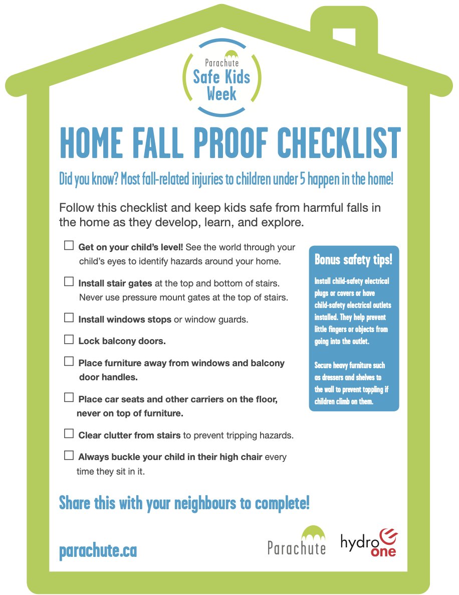 parachutecanada's tweet image. November 20 is World Children’s Day!💚
Home should be a safe place for children to learn and grow. Here’s how to fall proof your home for children ✅ ow.ly/Y8hB50CqcOL #FallProofYourHome #TurnSafetyOn #FallPreventionCanada