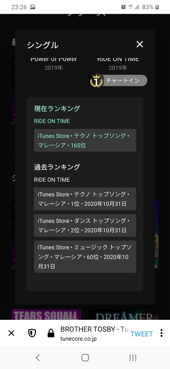 BROTHER_TOSBY's tweet photo. オリジナル曲
『RIDE ON TIME』が
マレーシアのテクノチャートで1位🥇🤔!?

https://t.co/p2lqPXoTll

#ほんまかいな #なぜマレーシア？ #オリジナル曲 #DTMerと繋がりたい #DTMer #DTM #TEXHNO #Malaysia https://t.co/z3S2TmoN51