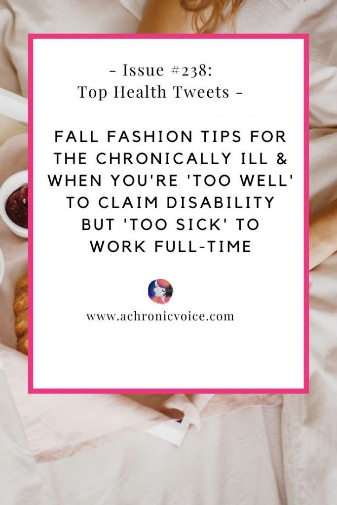 PASSMaryland's tweet photo. Interesting article to read over from A Chronic Voice! Fall Fashion Tips for the Chronically Ill &amp; When You’re ‘Too Well’ to Claim Disability but ‘Too Sick’ to Work Full-Time https://t.co/NRgtGLppIi
•
•
•
•

#ChronicPain #painmanagment #arthritis #disability #chronicillness https://t.co/6Tc8xrVxip