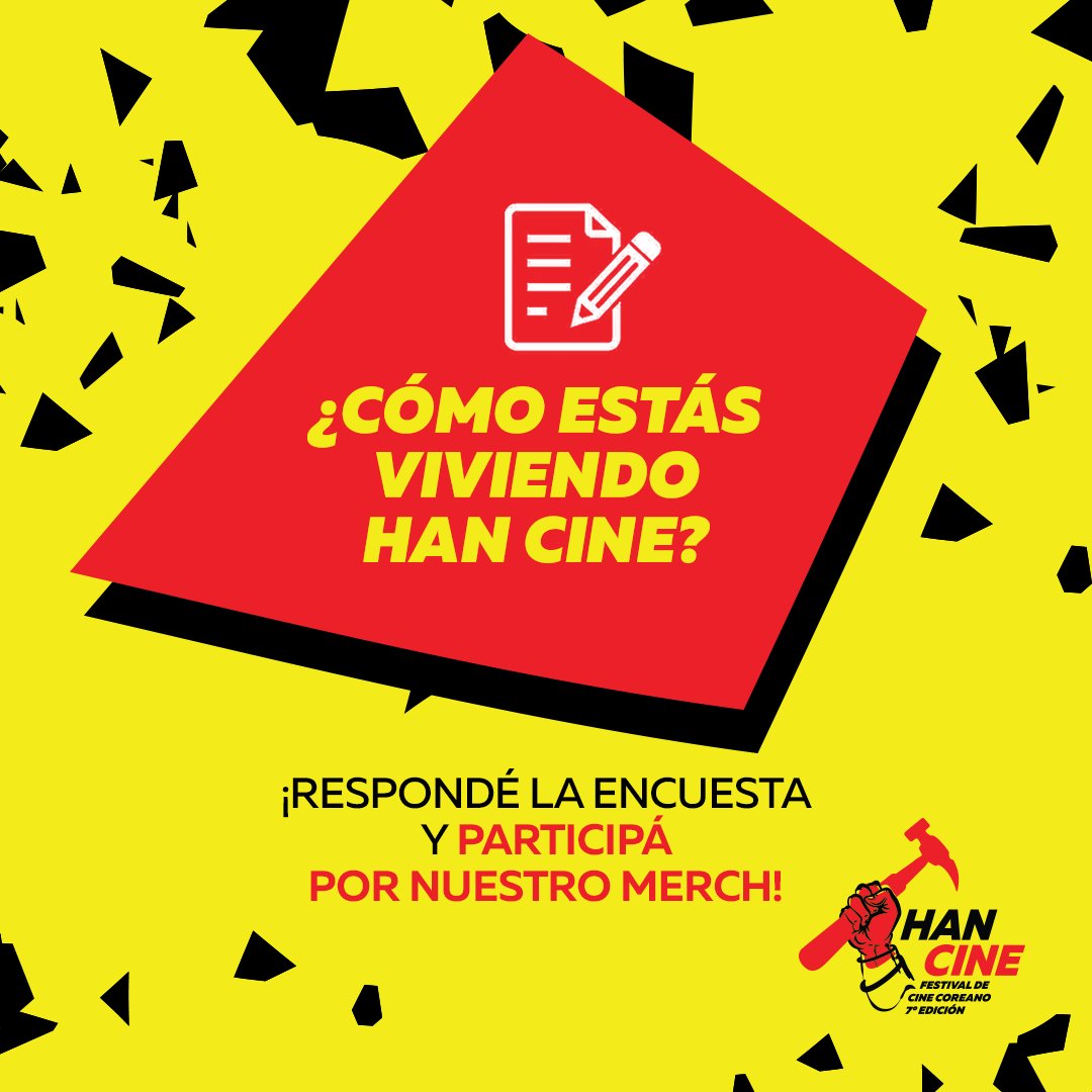 hancineba's tweet photo. ¡#HanCine! 🇰🇷

▶️ Contanos cómo estás viviendo el festival de cine coreano. ¿Qué películas viste? ¿Cuál te gustó más? 

Además, participá del sorteo de merchandising del Han Cine completando la encuesta 🎥 https://t.co/b9K6CD0zdF https://t.co/goTf36LQbB