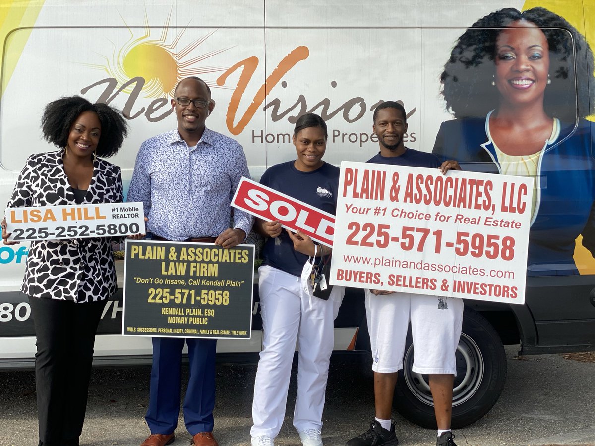 nvhomes4you's tweet photo. Thanks and Congrats to Mr. Darian and Mrs. Markey for closing on their 5 bedroom, 3 bath home. It was a pleasure working with Attorney Kendall Plain. He is the only Black Owned title company in Baton Rouge. #NewVision #NewHome #NewStart https://t.co/3SZPqW9xnF