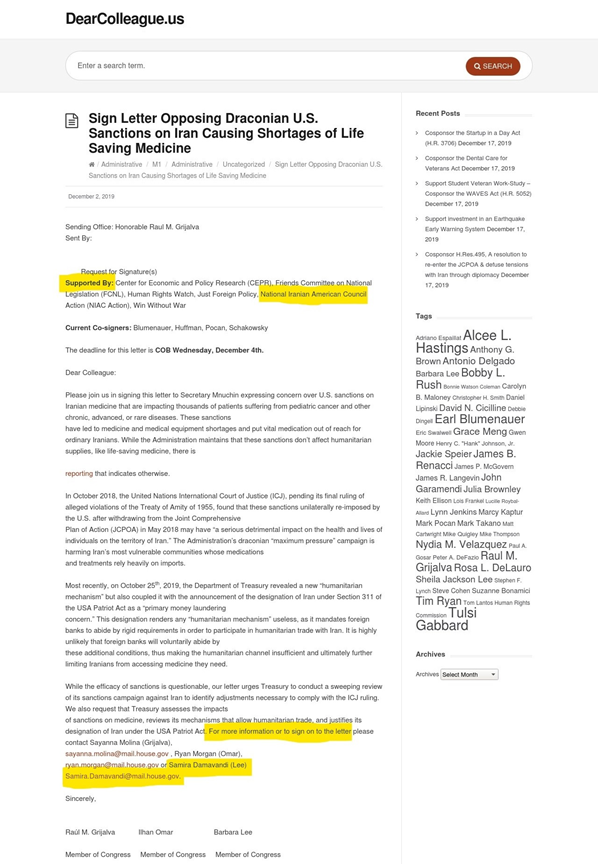 24) @samira_says was (and could still be) a permanent Legislative Assistant in the Office of  @RepBarbaraLee.That could potentially give her (and the regime in Iran) access to U.S. citizens' data.