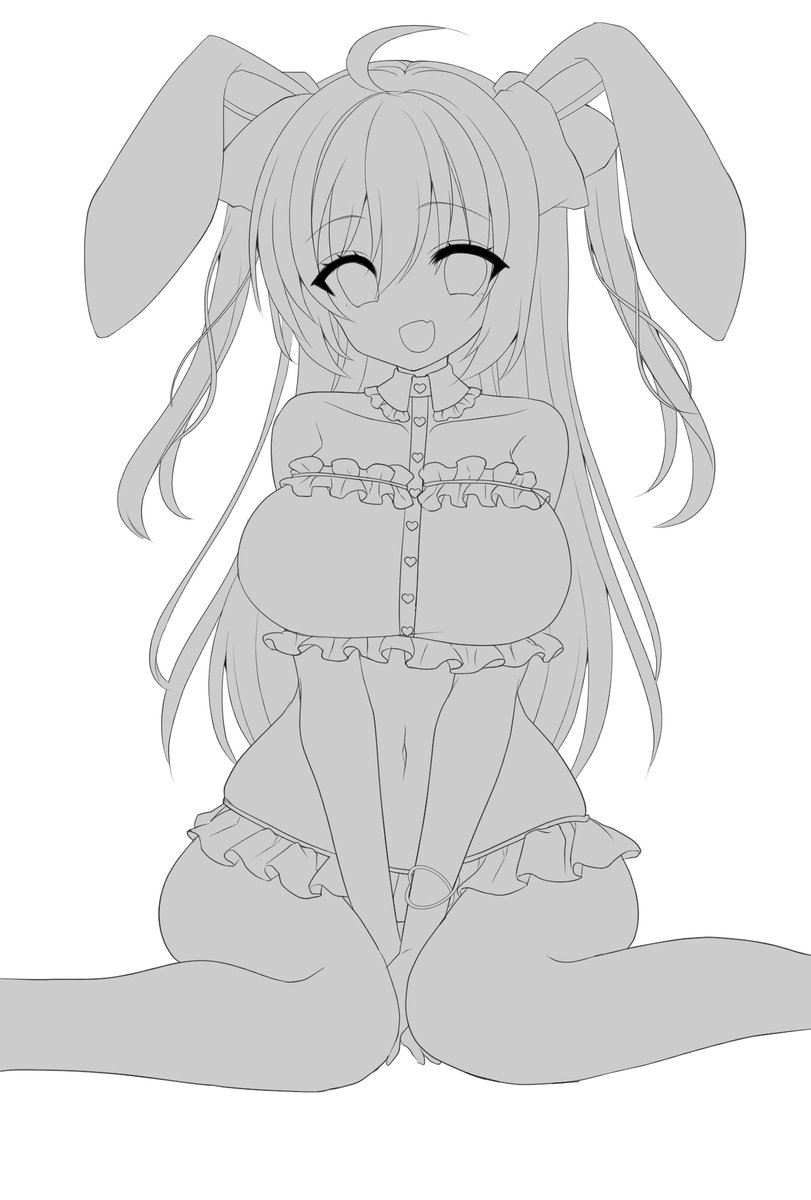うさちゃん線画オワタ 早く塗りたいね☺️