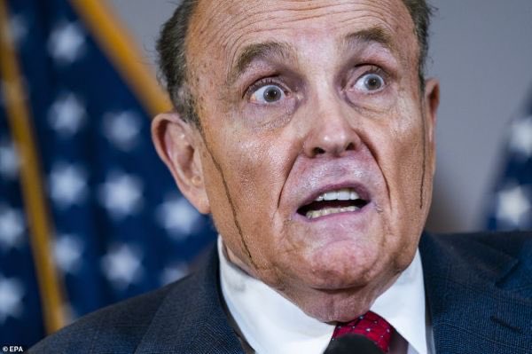 What could be more perfect than #RudyGiuliani showing up in court to expend the final gasps of air of this desperate, failed presidency speaking like some feral, rabid animal… as brown shoe polish oozes from his syphilitic brain? https://t.co/V9IOiaiIkd