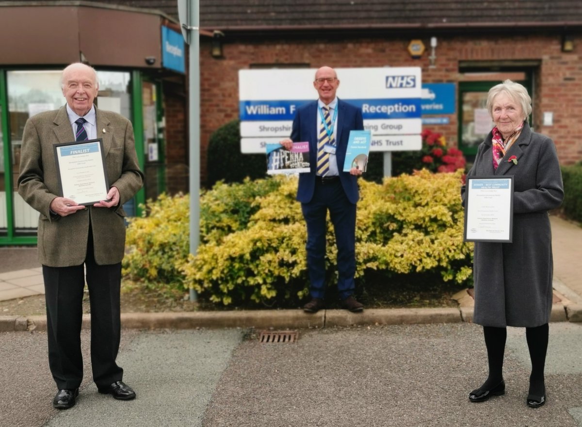 ShropCommHealth's tweet photo. Guess who won 'Community Health Trust of the Year' at the recent PENNA Patient Experience awards? All thanks to our fabulous volunteers and Patient Experience Lead who developed the Observe & Act tool. #TeamShropcom ๐๐๐https://t.co/4D0Oa6Ited https://t.co/B5ZEHWjJAU