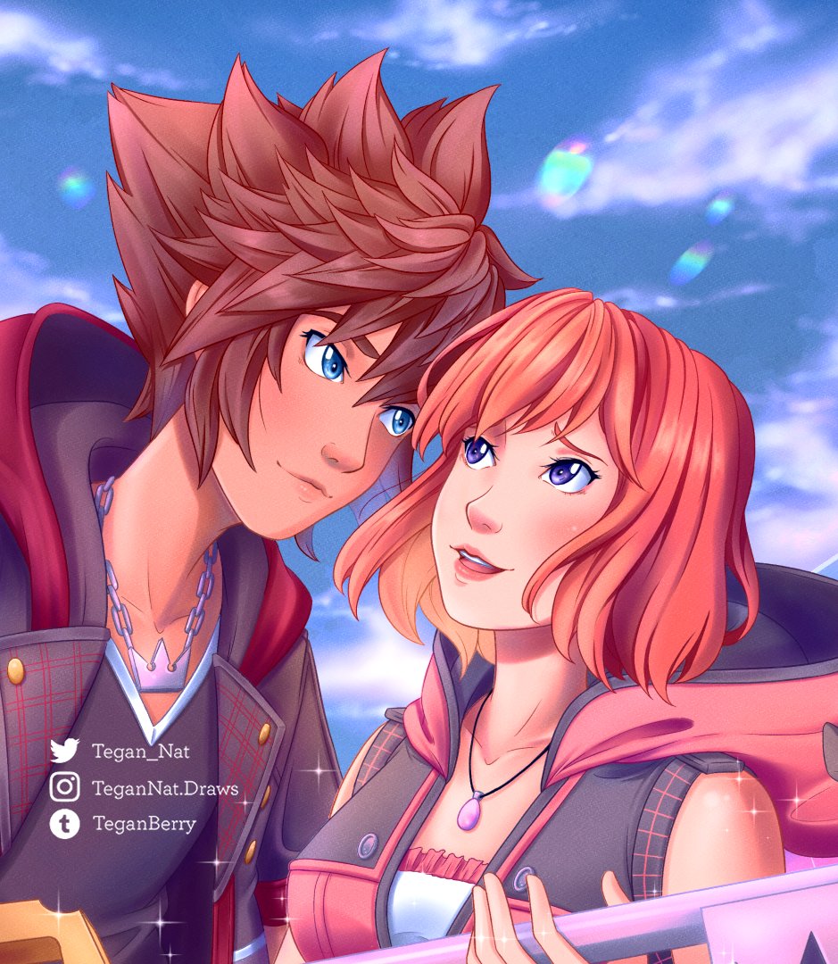 Tegan_Nat's tweet image. Post Melody of Memory headcanon: sharing the Paopu allows Sora and Kairi to summon each other&apos;s keyblades.
#KHMoMSpoilers #KingdomHearts #sokai
