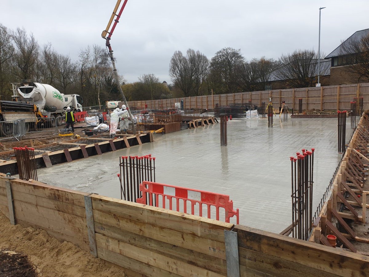 marneyconstruct's tweet photo. Ground floor pour completed at Bishops Stortford #Concrete  #Pour #bishopsstortford https://t.co/hQVllGFdGI