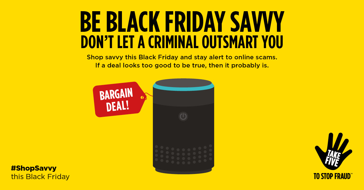 EastMidlandsCRC's tweet photo. Shopping on Black Friday may bag you a bargain, but you could be tricked into providing a criminal with your money &amp; info.

Be a safe shopper by using secure payment methods &amp; reading reviews from reputable sources to check sites &amp; sellers are legit #ShopSavvy https://t.co/6phlyXKcNY