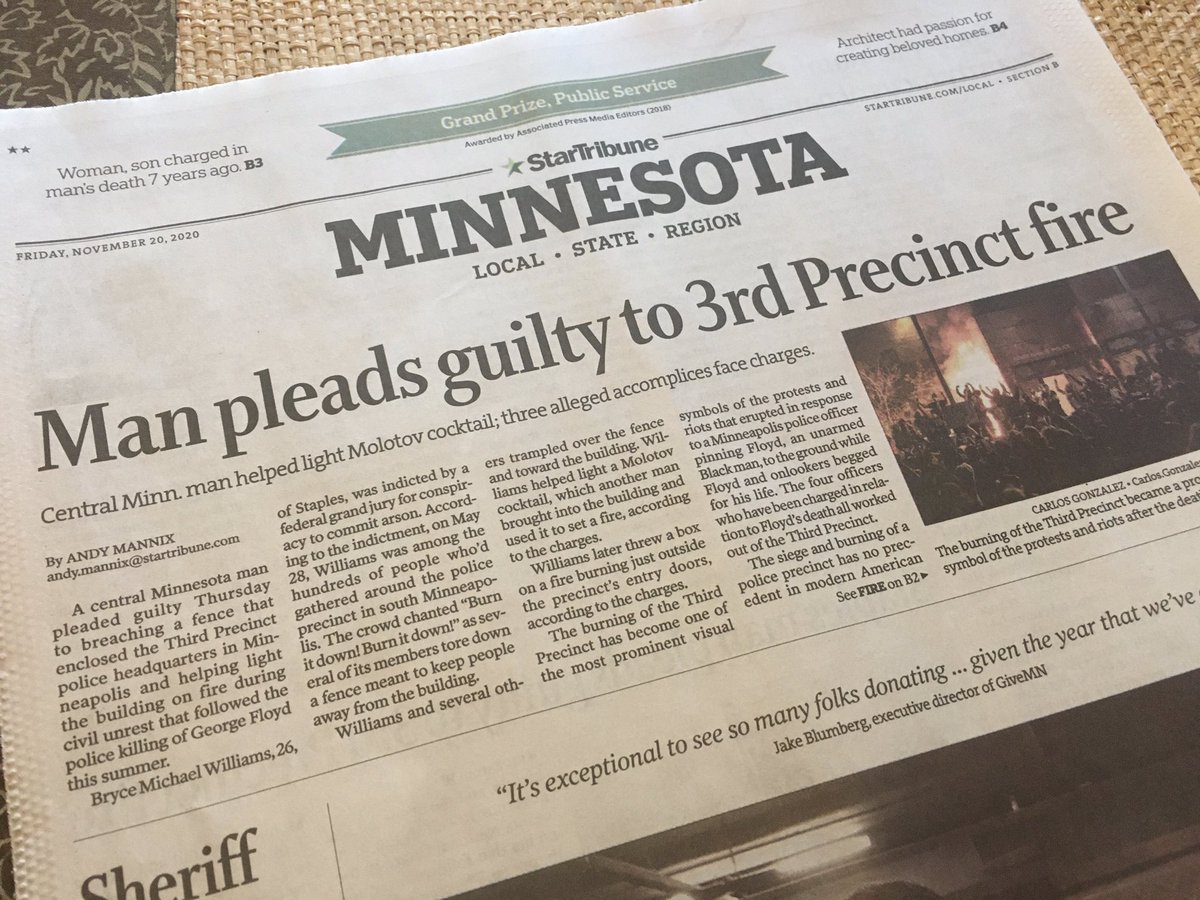 “Paul Gazelka’s constituent pleads guilty to 3rd Precinct fire” took up too much space for the headline