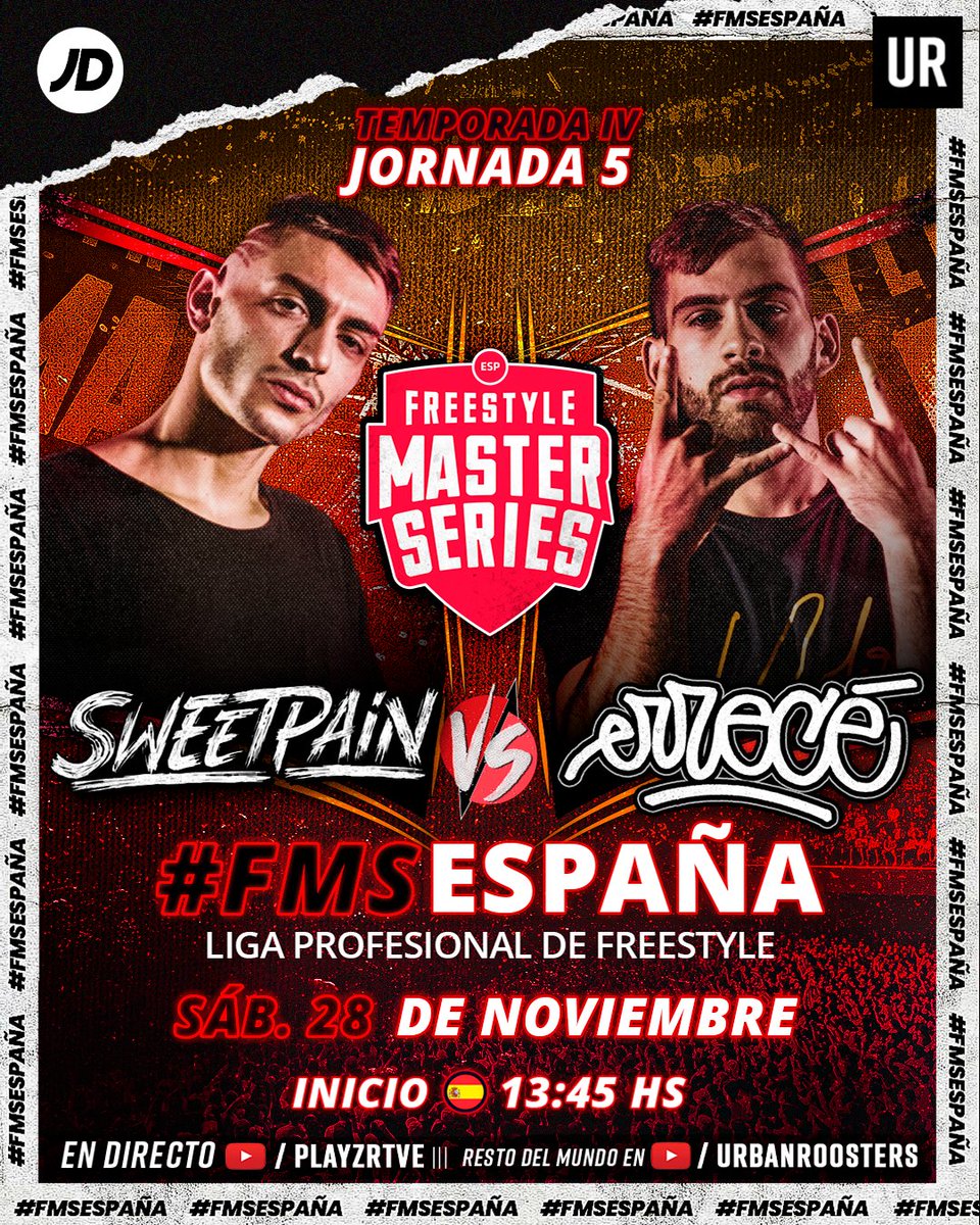 FMSEspOficial's tweet photo. CUARTA BATALLA CONFIRMADA para la #Jornada5 

@sweetpain9 vs @AlejandroErrece 😏

Estilos muy distintos eeee

Nos vemos el sábado 28 en @playz 🥰

#fmsespaña #FMSJD #FMSPLAYZ https://t.co/DB8WJnkzMj