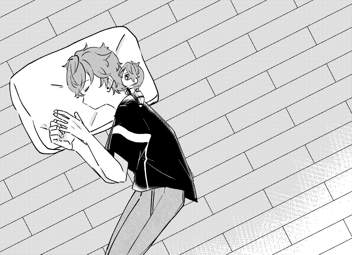 フォロワが呟いてた「床でお昼寝してるヒロクンが寒そうだからくっつくりんねぬい」 