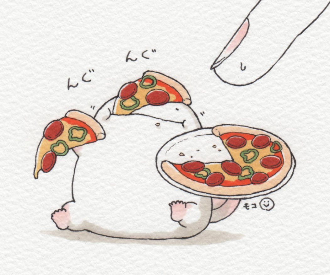 「オオサンショウウオ、ピザ三昧! #ピザの日 」|モコ@うおマロ漫画更新中です！のイラスト