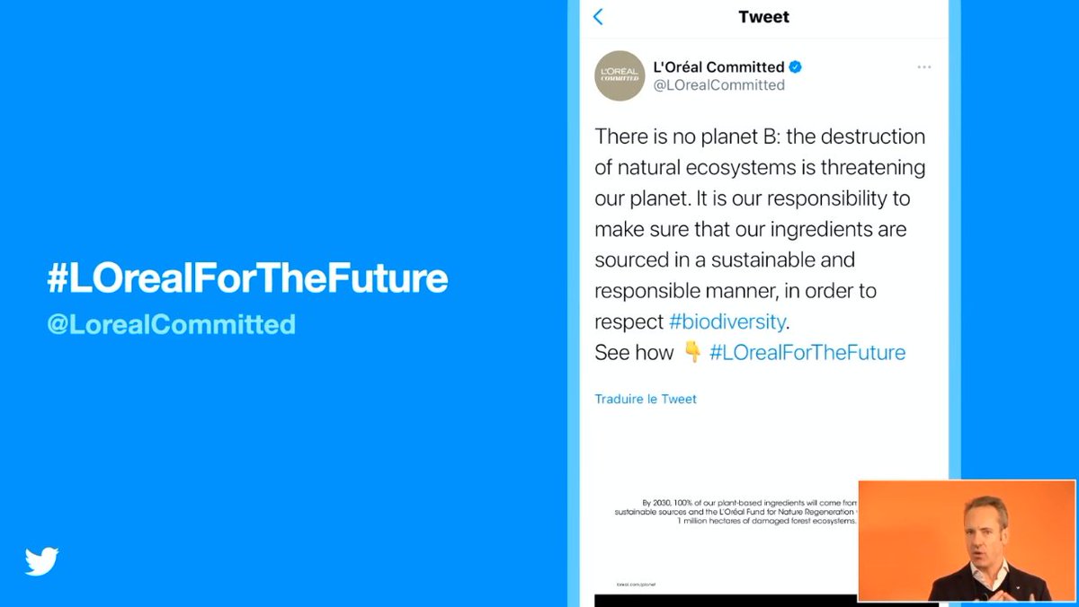 RmiDebruyne2's tweet photo. Un exemple de comment @LOrealCommitted utilise Twitter afin de créé l'engagement avec le hashtag #LOrealForTheFuture https://t.co/uBQkIJReQP