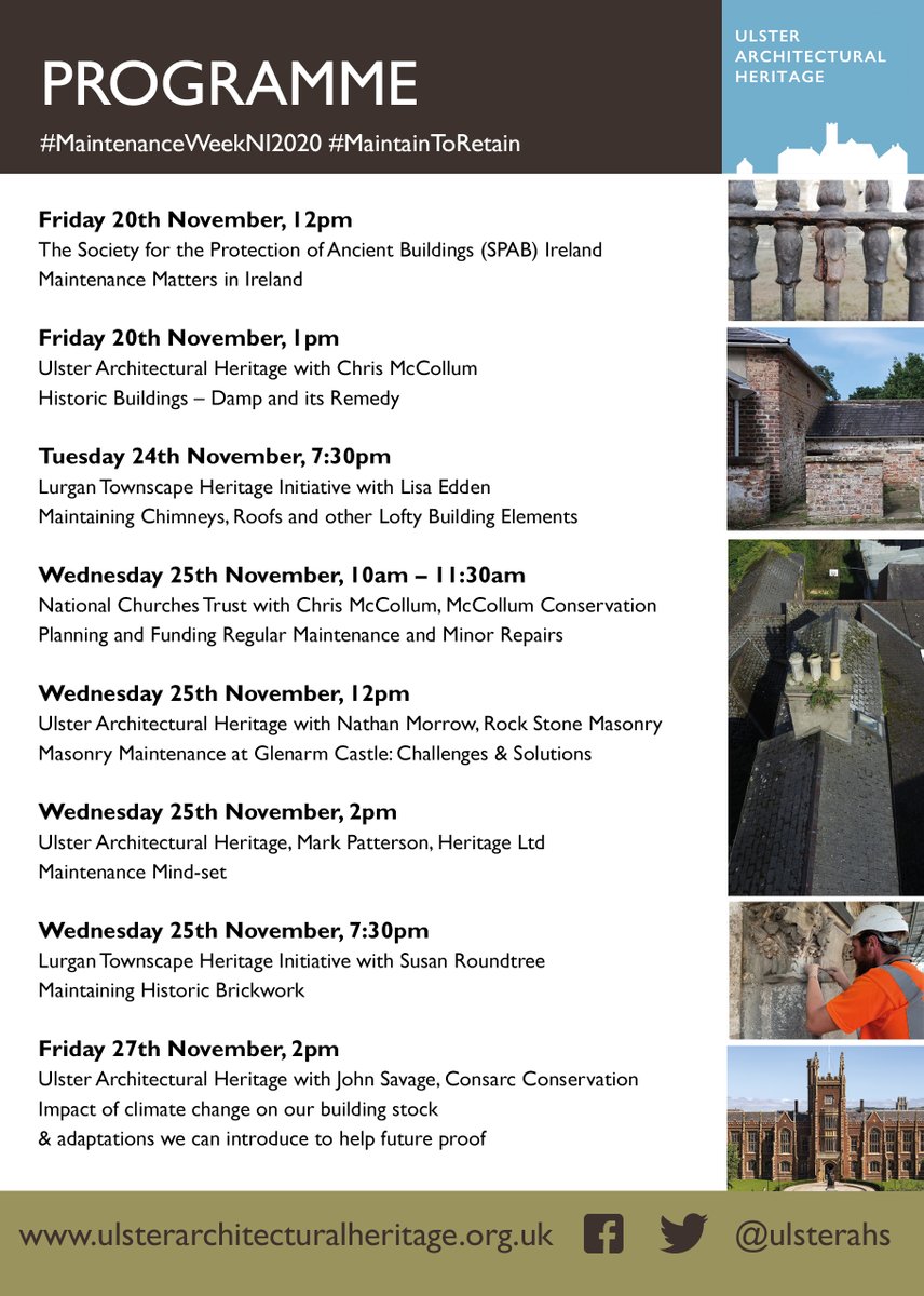 ulsterahs's tweet photo. πβοΈποΈMore FREE #MaintenanceWeekNI2020 events to come - from today through to 27th November. See the full programme, & book your place here: https://t.co/5IZ9fxCHfn https://t.co/OzK3LwPteG