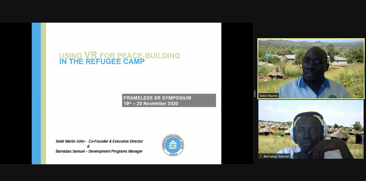 RITmuse's tweet photo. Hearing f Barnabas & Sebit & the work of Uganda Community Development Centre's #Peacebuilding project
#VR to build #empathy #trust to enable communities to talk about experiences #safeSpace
Join us here: https://t.co/BkSnHphvMJ
#empathy #traumaticExperiences @framelesslabs https://t.co/GySkURXSCZ