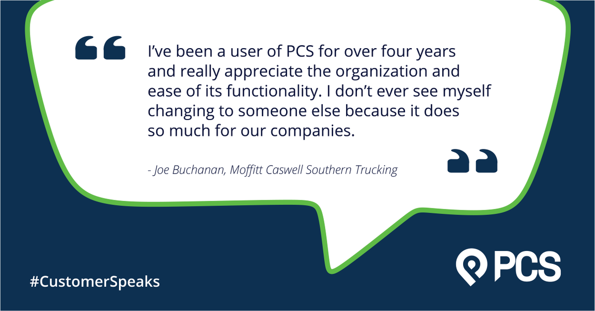 PCSsoftware's tweet image. #CustomerSpeaks See what our customers have to say about PCS Software and learn more here: bit.ly/3jj9Z0V #PCSsoftware #TMSexpress #TransportationManagementPlatform #TruckingTechnology