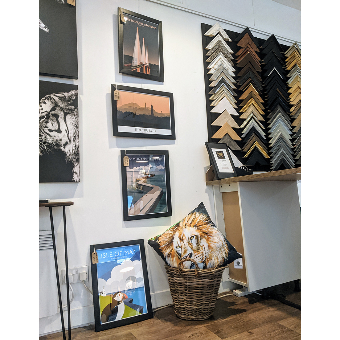 Great to see our framed prints for sale in Mirrey Fine #artgallery in Cupar, #Fife. One a handful of shops in Fife where our #posters are available. Thanks to the owner Kirsten for displaying a selection of our #posterprints