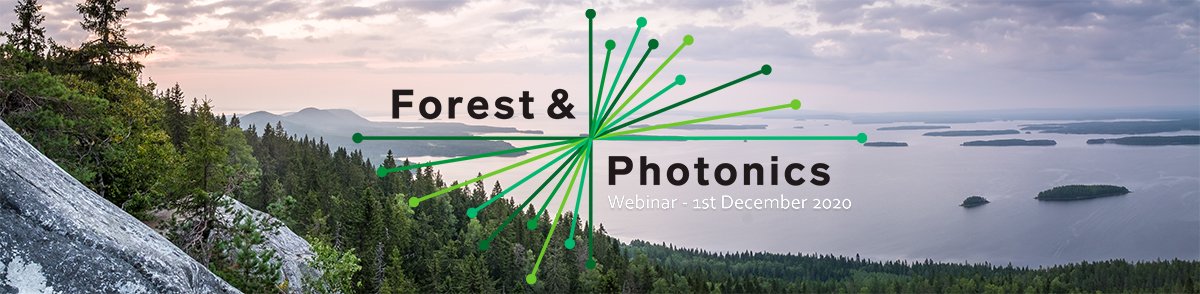Forest&amp;Photonics 2020 - Dec 1 Webinar program fully loaded! Register now! bit.ly/32Z2buT
#forestry #photonics #metsä #metsäteollisuus #fotoniikka #teknologia #metsätuhot