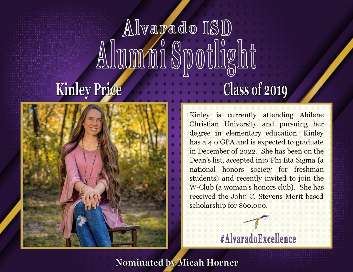 #AlvaradoExcellence Hey educators, look who wants to come back to teach!!! Check out what Kinley Price is up to these days. <a href="/AHS_girlsoccer/">Alvarado Girls Soccer</a> Thank you for this nomination Coach Horner!