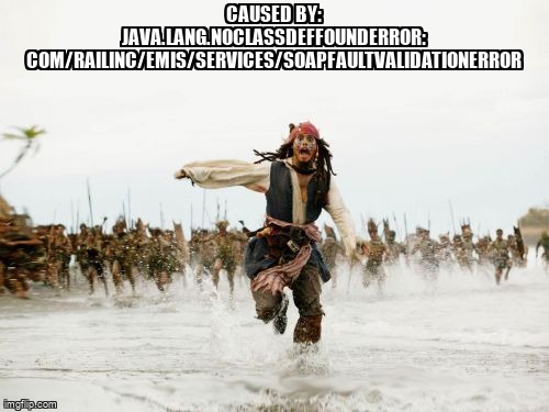 overflow_meme's tweet image. Caused by: java.lang.NoClassDefFoundError: com/railinc/emis/services/SoapFaultValidationError stackoverflow.com/questions/6492… #java #springboot #noclassdeffounderror #pomxml