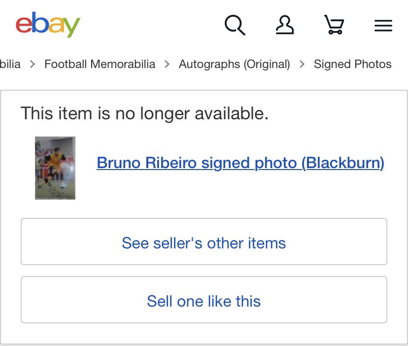 Someone actually bought the signed photo of Bruno Ribeiro 