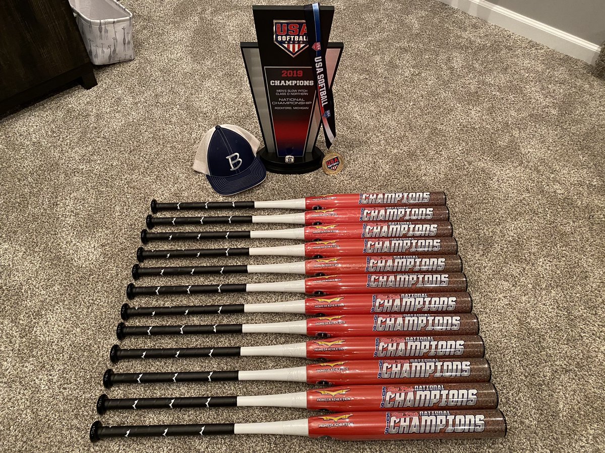BuzsVFD's tweet photo. Very special thank you to Carl Pegnatori &amp; MONSTA ATHLETICS Fan Page for providing our Buz’s/Valparaiso Family Dentisty team with these custom bats to commemorate our 2019 championship season! We cannot thank you enough! #Monsta #OnlyTheBest https://t.co/UoDrBq113N