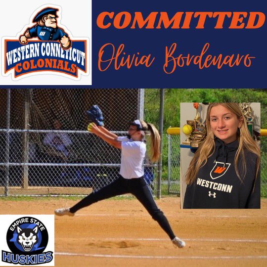 Commitment alert !! Congratulations to Olivia Bordenero on your commitment to play softball and continue your education at Western Conn. We are so proud of the many years you have led on the mound for the Huskies and wish you the best of luck at the next level! Go Colonials!