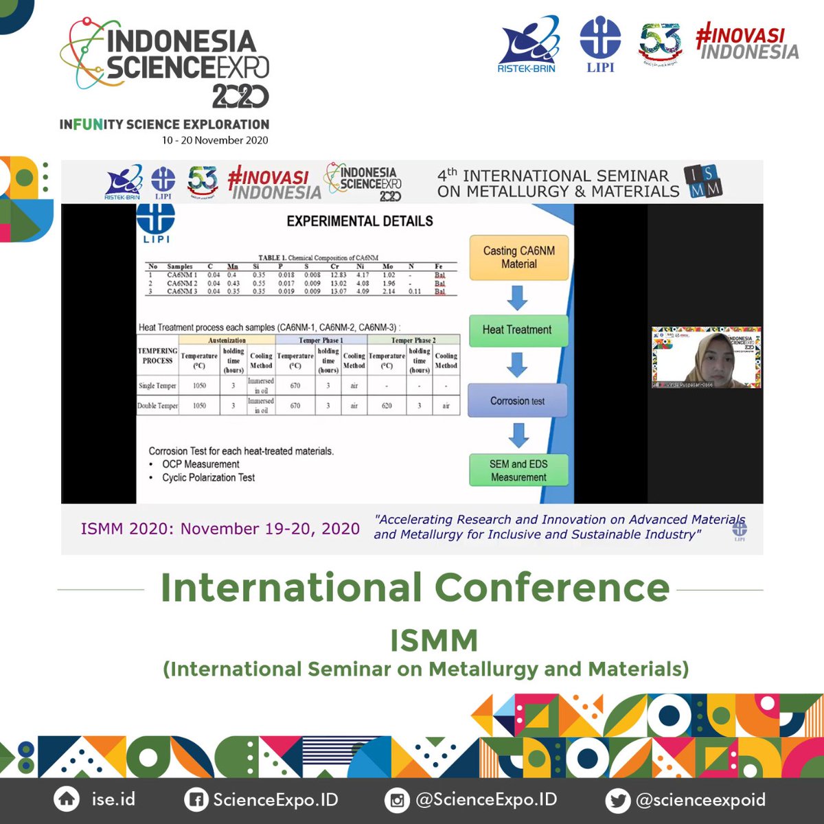 ScienceExpoID's tweet photo. Kegiatan konferensi internasional yang berlangsung hari ini yaitu ICRAMET, ISIBIO, ISMM, ICOES. Narasumber yang hadir dalam konferensi ini merupakan para pakar, peneliti dan akademisi baik dari dalam dan luar negeri.
#LIPI #LIPI53 #ISE2020 https://t.co/cWlKKCbqRi