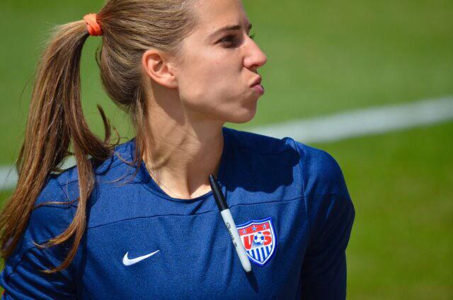 Tobin Heath's jawline; a thread